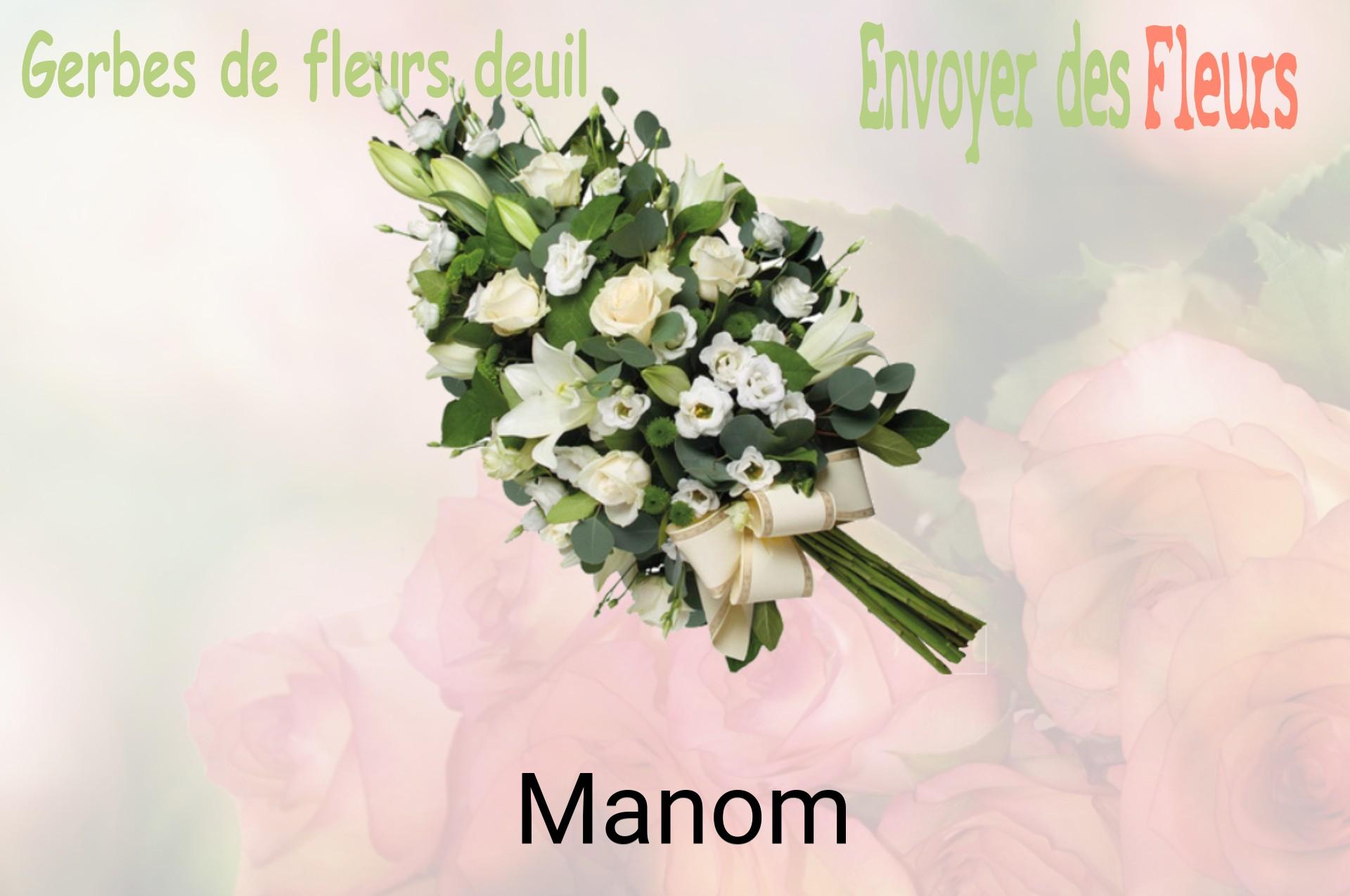 Gerbe de fleurs de deuil livrée à Manom